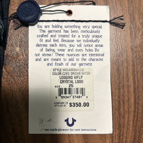 True Religion Dream Eater legging straight leg Jean with Swarovski crystals - Picture 5 of 5